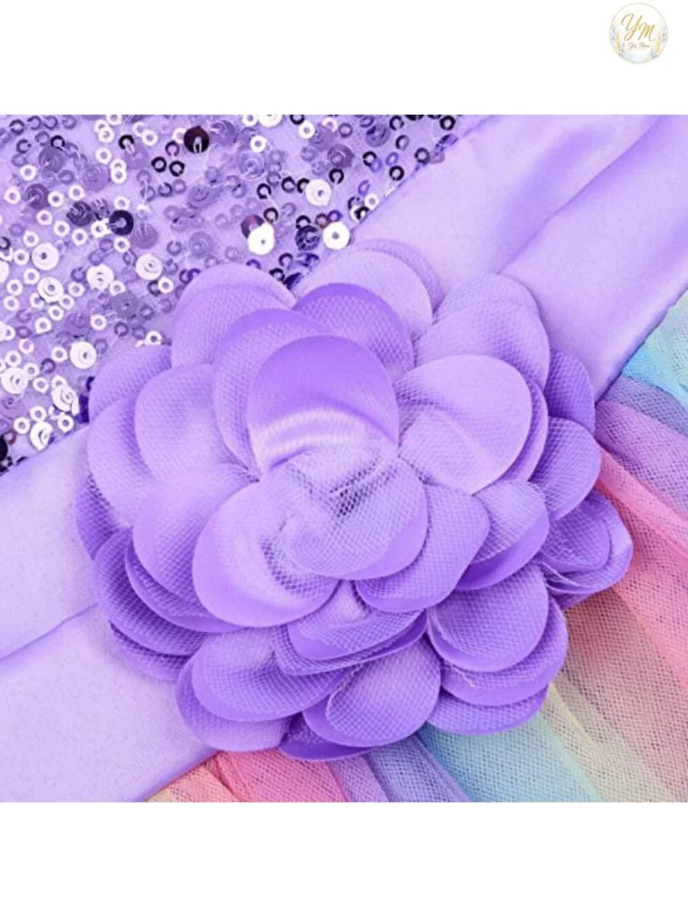 Little Girl's Sequin Sleeveless Mesh Rainbow Dress Wedding Party